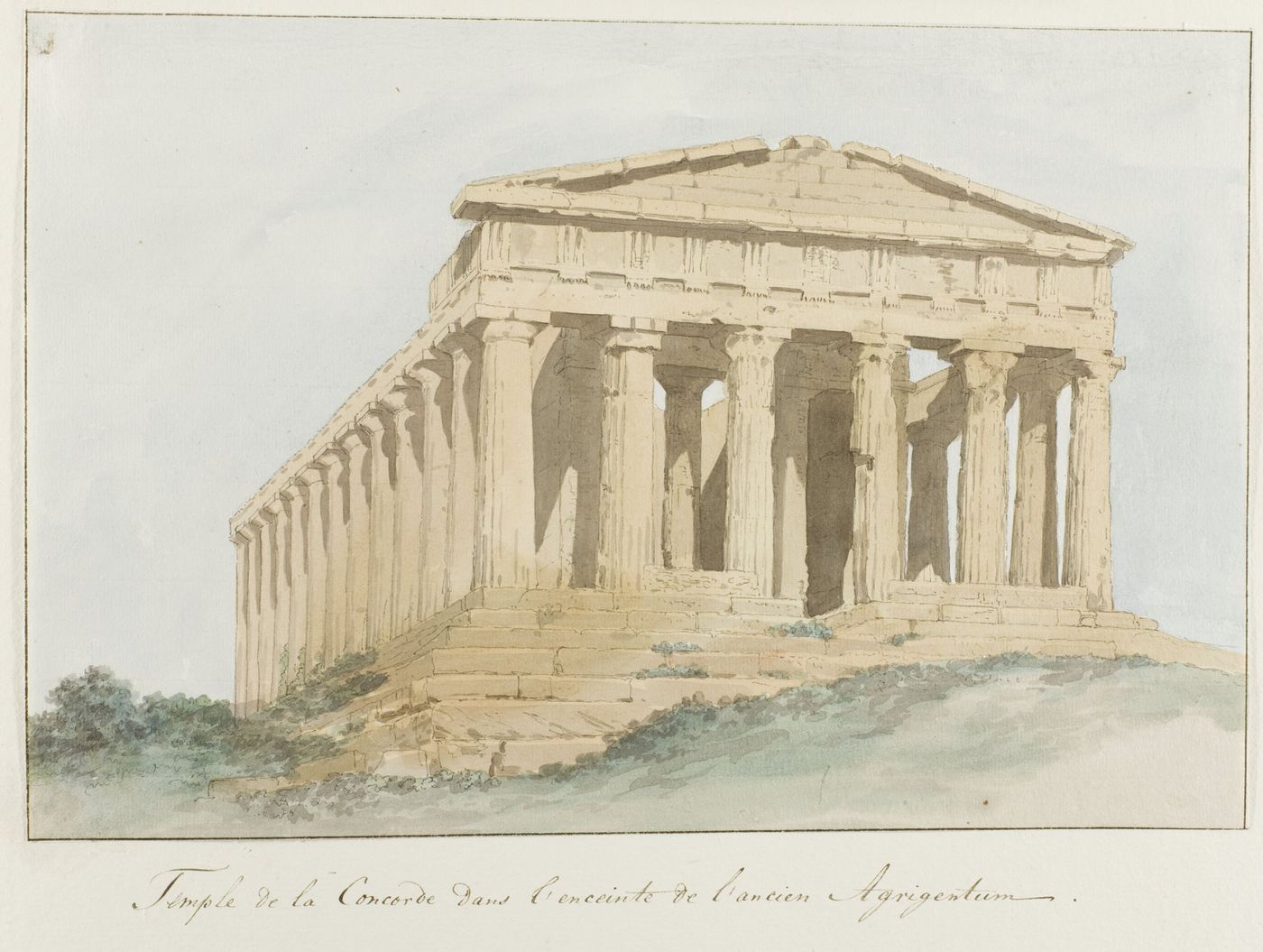 The Temple of Concord at Agrigento, Louis Ducros, 1778 (Rijksmuseum)