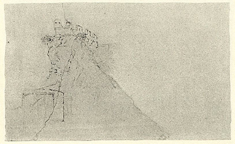 Goethe’s own drawing of the castle at Malcesine, 14 September 1786