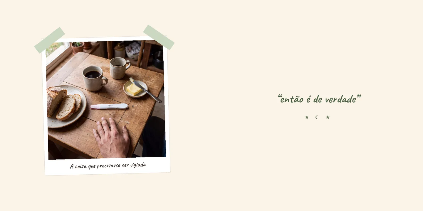 Two pages of the book: the moment’s second photo, large and taped in, facing the line the mother wrote in quotation marks: “so it’s real”.
